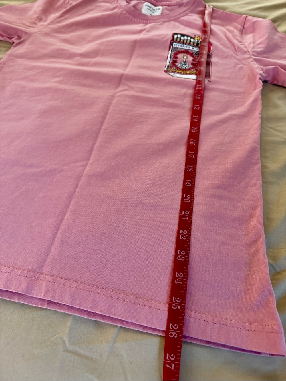 Women's Pink Graphic Short Sleeve Tee with Pocket Illustration - Picture 8 of 8